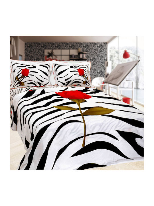 Palatex Duvet Cover Set Cotton Satin Queen with 2 Pillowcases 220x240 White