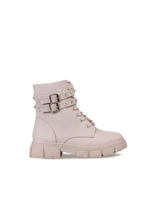 Touiti Kids Military Boots Beige