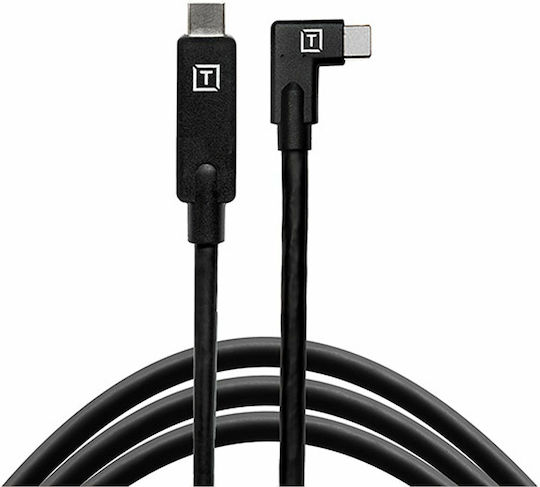 Tether Tools TetherPro Ъгъл (90°) / Редовен USB 2.0 Кабел USB-C Мъжки - USB-C 60W Черен 4.6м TET-CUC15RT-BLK