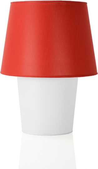 Veis Glass Table Lamp for Socket E14 with Red Shade and White Base