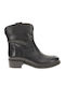 Leder Damen Knöchelstiefel Schwarz