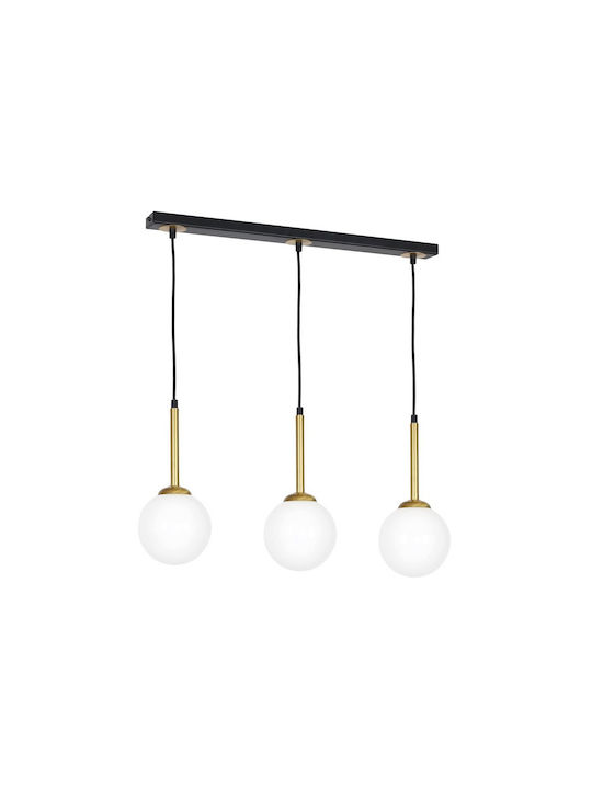 Milagro Parma Pendant Light Three-Light Rail for Socket E14, E.14 Black