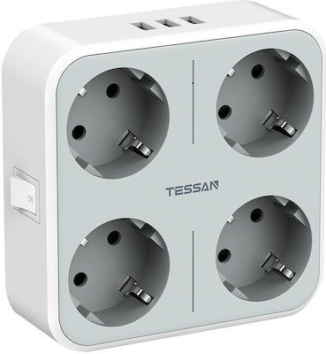 Tessan 4-Outlet Power Strip White