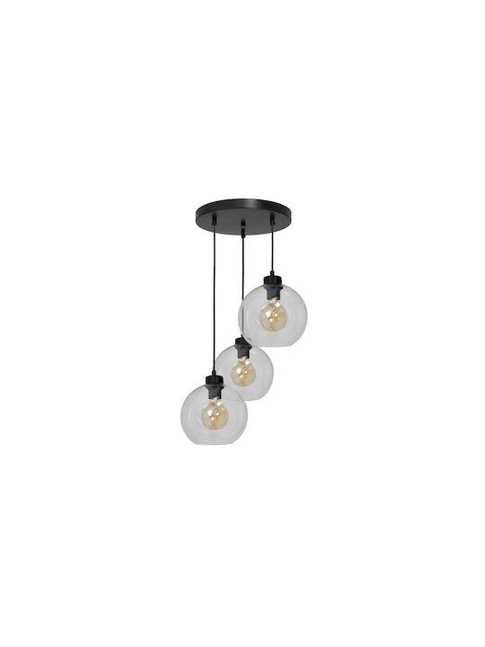 Milagro Sofia Pendant Light Three-Light for Socket E27 Transparent