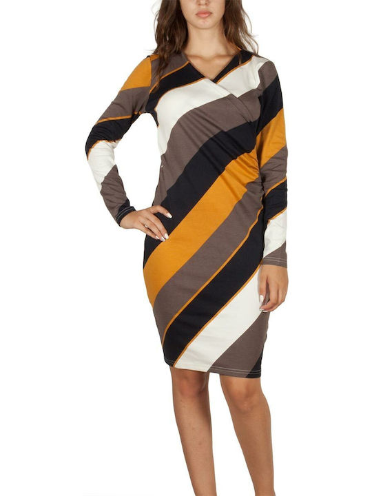 Mini Wickel Gestreiftes Damenkleid