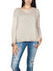 Aggel Damen Langarm Pullover Beige