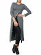 Damen Langarm Pullover Wolle Gray