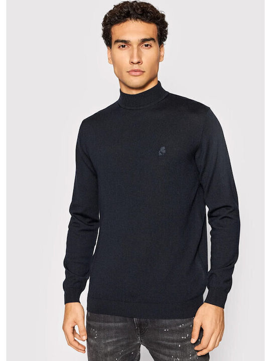 Karl Lagerfeld Men's Long Sleeve Sweater Turtleneck BLUE