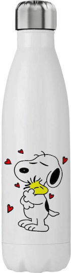Koupakoupa Snoopy Love Μεταλλικό Μπουκάλι Θερμός Ανοξείδωτο 750ml Λευκό