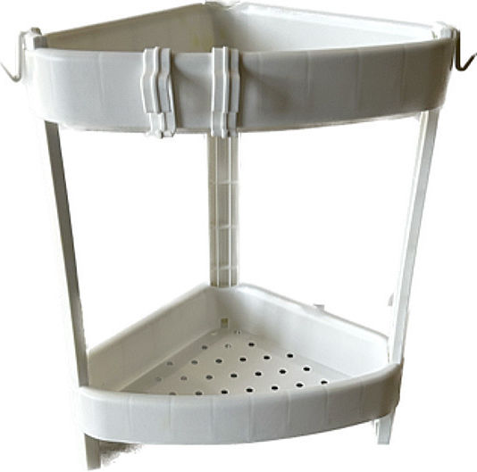 Dream House Corner Wall Mounted Bathroom Shelf Plastic with 2 Shelves Silver