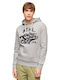 Ovin Athletic Script Graphic Sweatshirt with Hood Grey