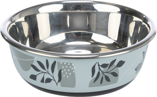 Trixie Edelstahl Schalen Futter für Hund & Katze auf Basis von 2x 1.6lt 21cm in Blau Farbe