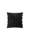 Douceur d'Intérieur Sofa Cushion L-c Zita with Black Furry Fabric 40x40cm