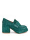 Mortoglou Leather Green Heels