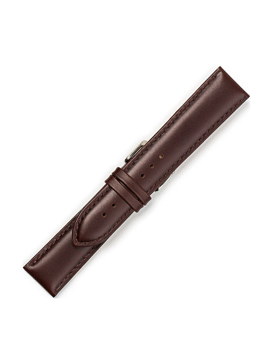 KOSTELO Leather Strap Σκούρο Καφέ 16mm