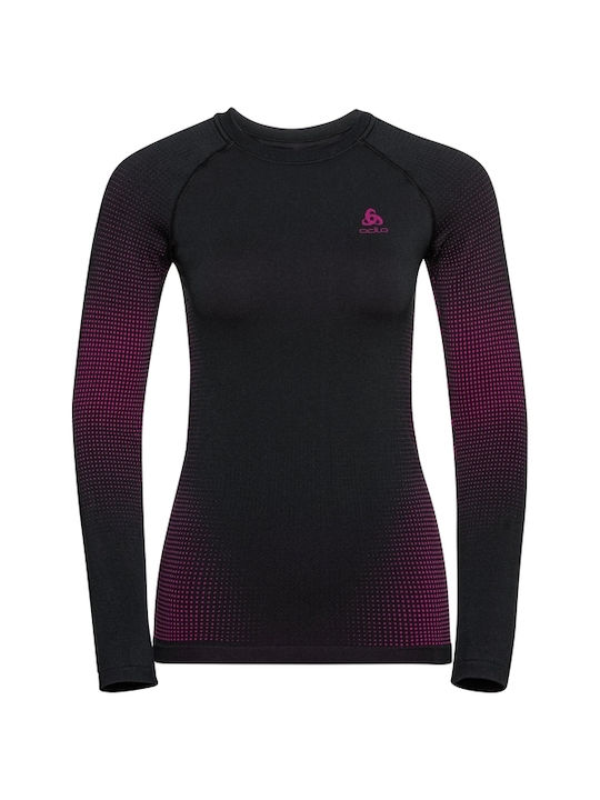 Odlo Performance Warm Damen Thermo Langarmshirt Fuchsia - Schwarz