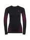 Odlo Performance Warm Damen Thermo Langarmshirt Fuchsia - Schwarz