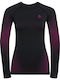 Odlo Performance Warm Eco Frauen Thermounterwäsche Langärmliges Hemd Fuchsia - Schwarz