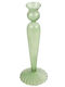 Atmosphera Perlita Glass Candle Holder in Green Colour 8.5x23x23cm