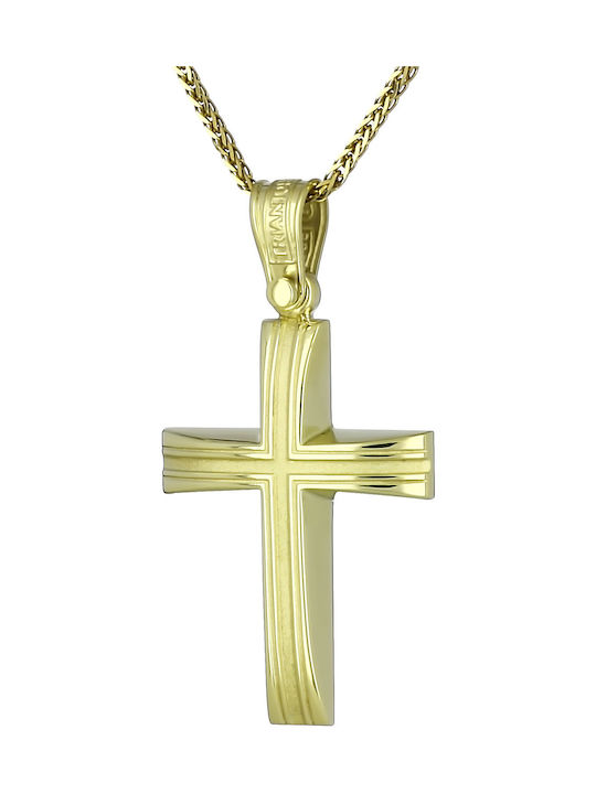 Triantos Herren Gold Kreuz 14K