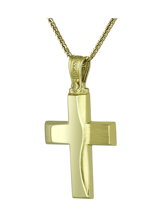 Triantos Herren Gold Kreuz 14K