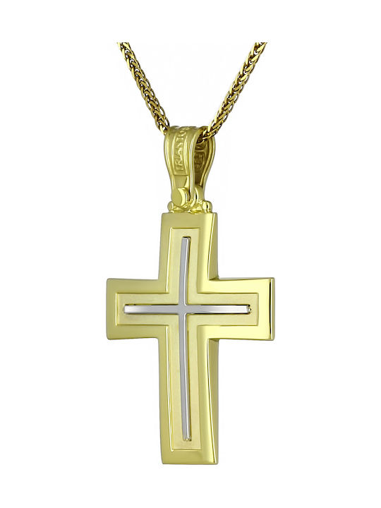 Triantos Herren Gold Kreuz 14K