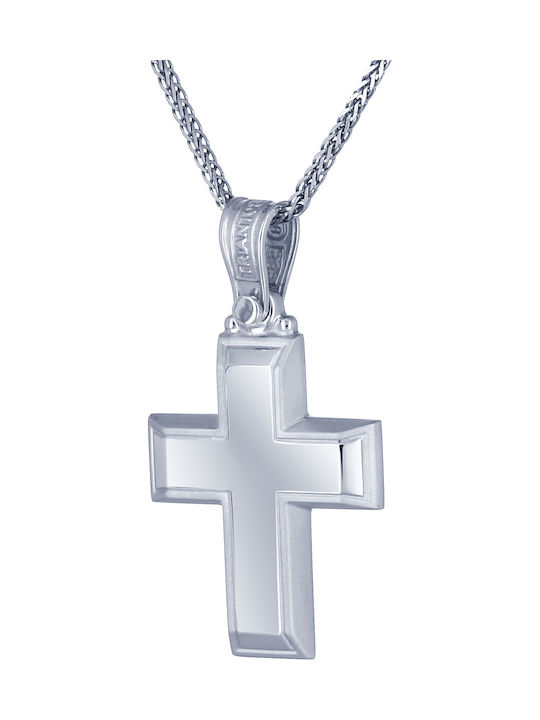 Triantos Men's White Gold Cross 14K