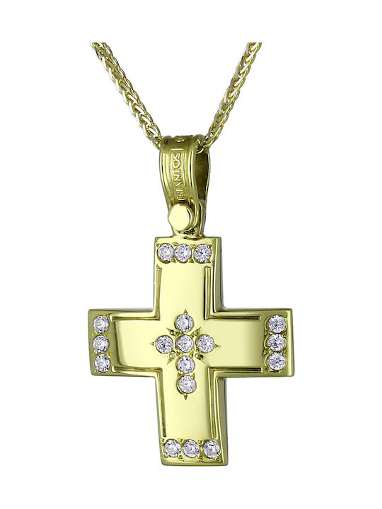 Triantos Femeiesc Aur Cruce 14K