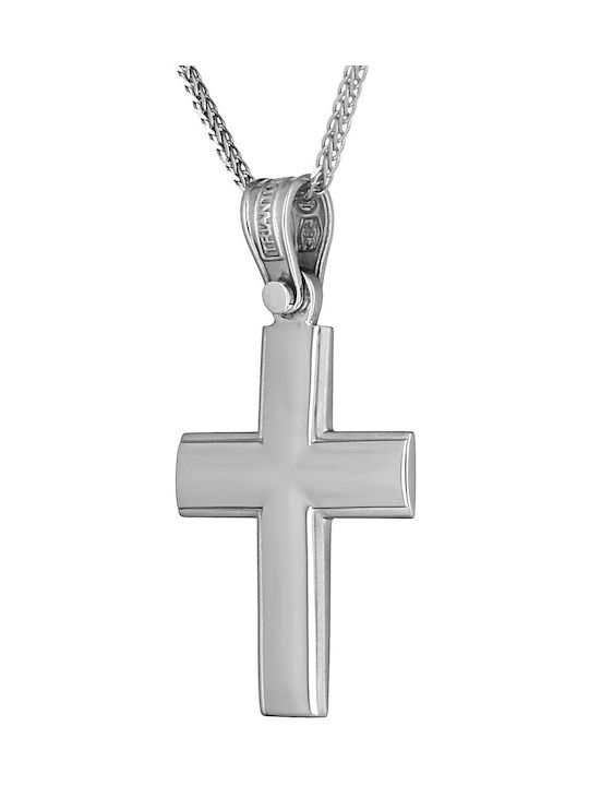 Triantos Men's White Gold Cross 14K