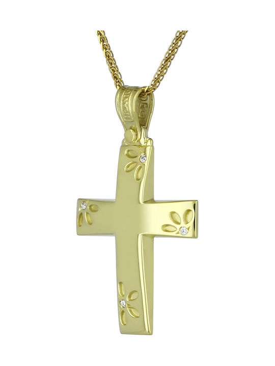 Triantos Femeiesc Aur Cruce 14K