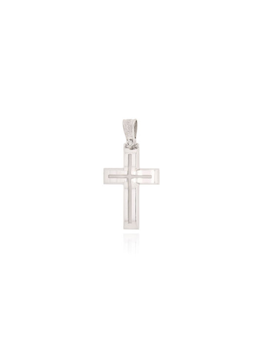 Triantos White Gold Cross 14K