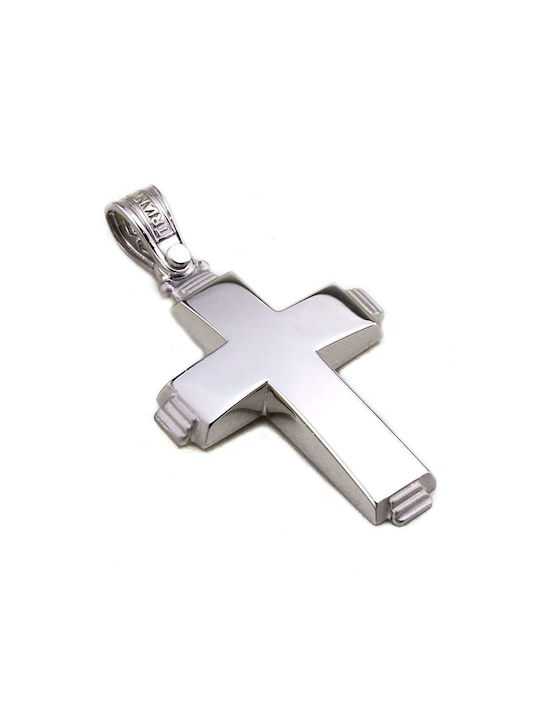 Triantos Men's White Gold Cross 14K