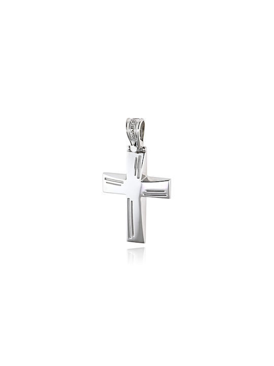 Triantos Men's White Gold Cross 14K