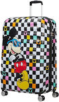 American Tourister Wavebreaker Children's Large Travel Suitcase Hard Mickey Check with 4 Wheels