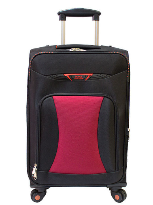 Savil Travel Suitcase Cabin Fabric Red with 4 Wheels Height 55cm