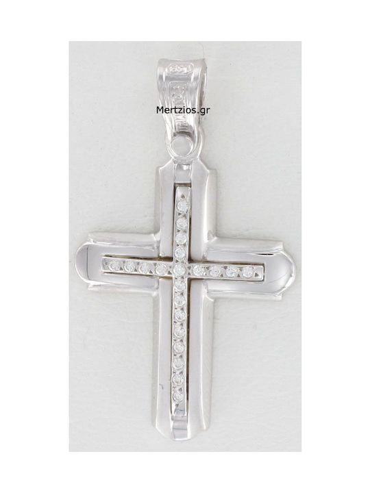 Triantos White Gold Cross 14K