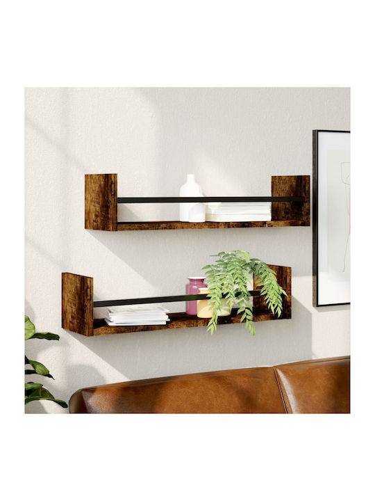 Shelves Wall Καπνιστή Δρυς 2pcs 60x16x14cm