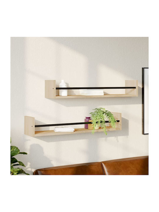 Shelves Wall Sonoma Oak 2pcs 80x16x14cm