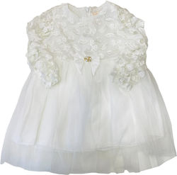 Angelbox Λευκό Φόρεμα Βάπτισης από Τούλι
