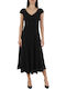 Sommer Midi Damenkleid Schwarz