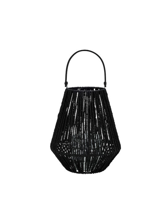 Metallic Lantern Black 22x22x26cm