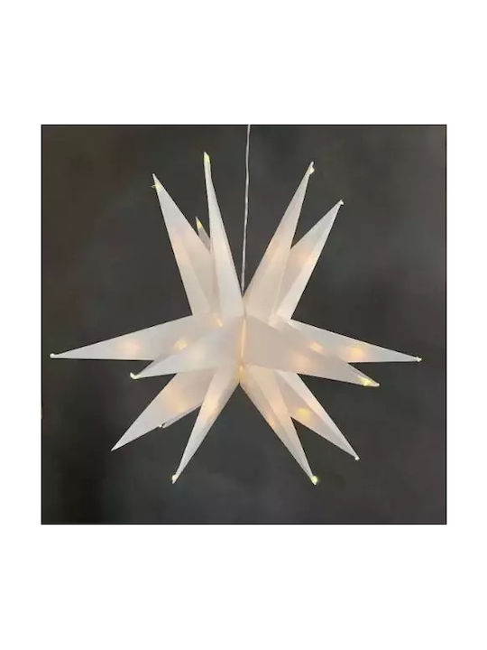 Fos me Plastic Illuminated Christmas Decorative Pendant Star 40x40x40cm White