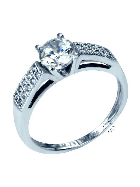 Savvidis Single Stone from White Gold 14K