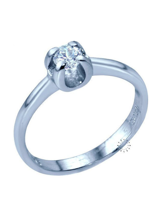 Savvidis Single Stone from White Gold 14K