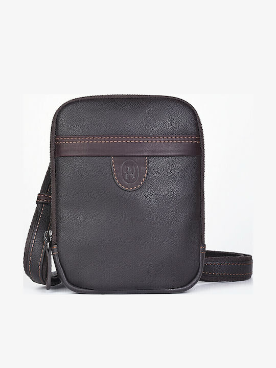 Leather Men's Shoulder / Crossbody Bag Brown
