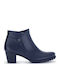 Leather Women's Ankle Boots Blue