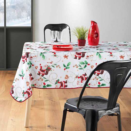 Weihnachtlich Fleckenfrei Tischtuch Stoff Weiß L300xB150cm.