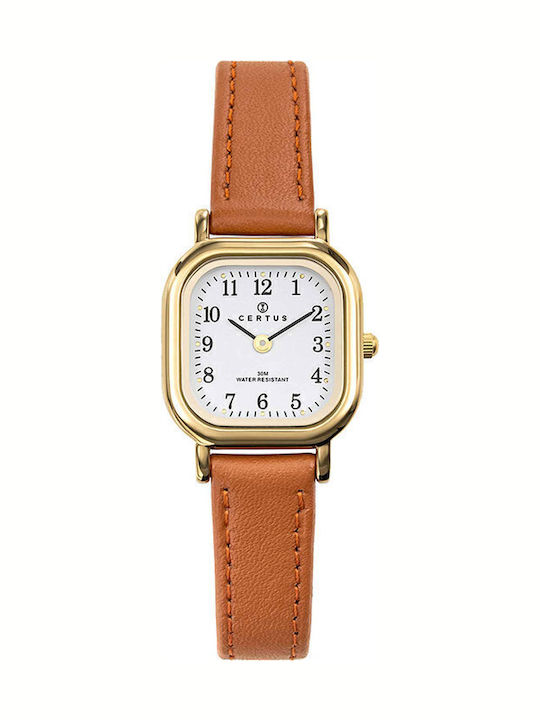 Certus Strap Кварцов Часовник с Кожена Каишка