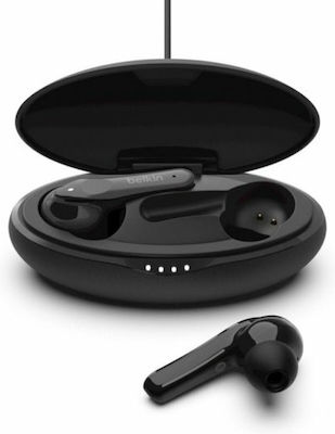 Belkin Soundform Move In-ear Bluetooth Handsfree Ακουστικά με Θήκη Φόρτισης Μαύρα