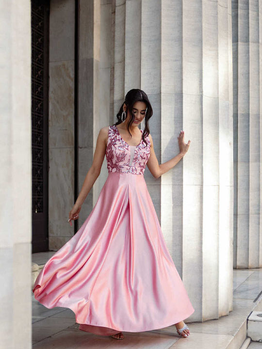RichgirlBoudoir Mini Φόρεμα για Γάμο / Βάπτιση Σατέν Ροζ